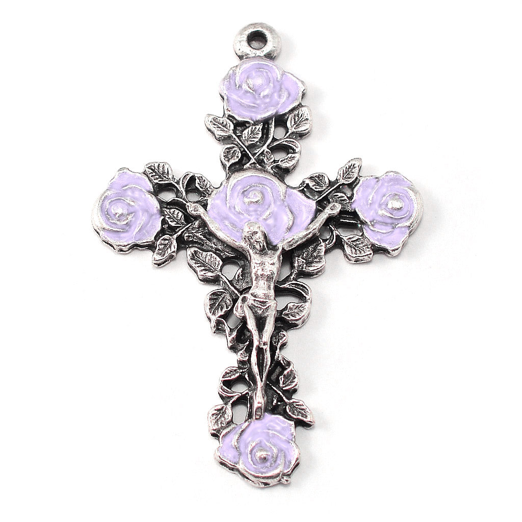 Madonna Roses & Lilac Murano Rosary