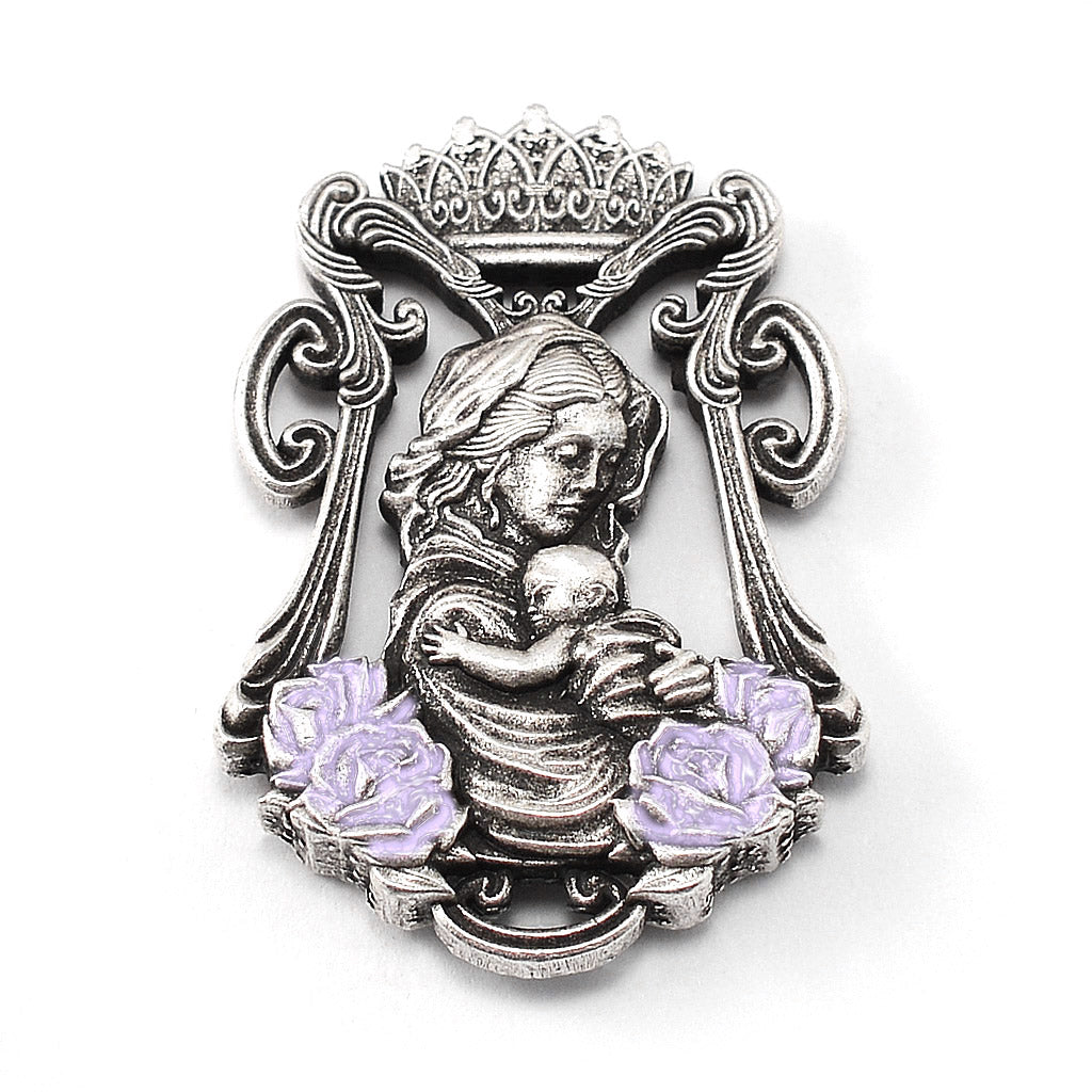 Madonna Roses & Lilac Murano Rosary