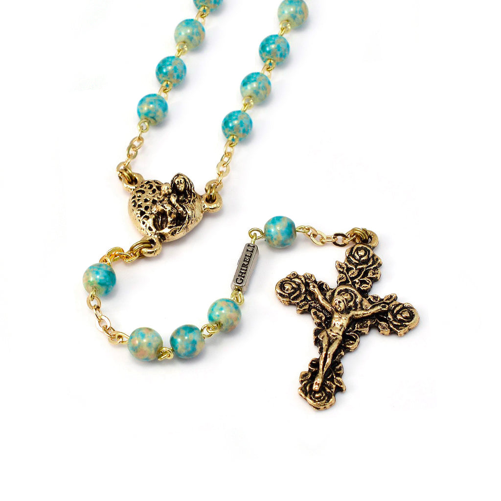 Saint Valentine Heart of Love Rosary, Gold