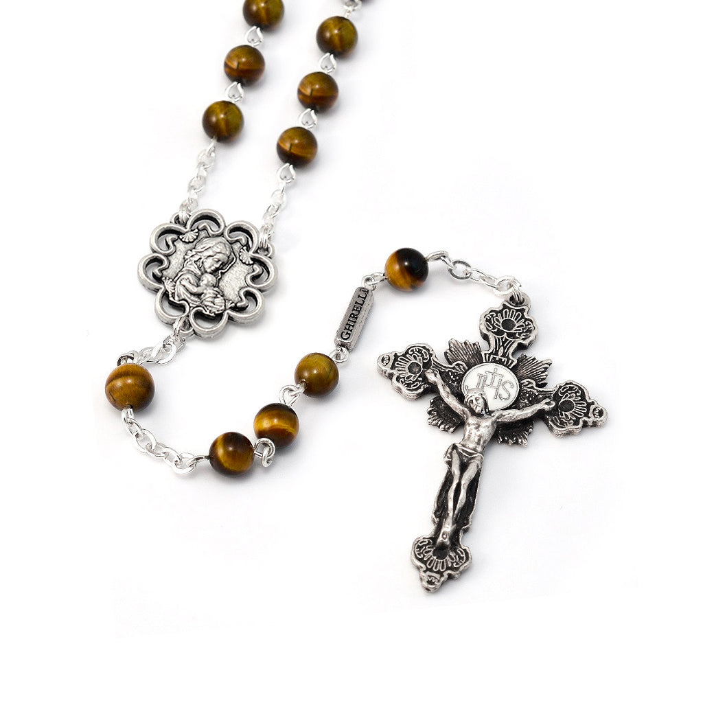 Mary's Motherly Love Collection Tiger's Eye Rosary