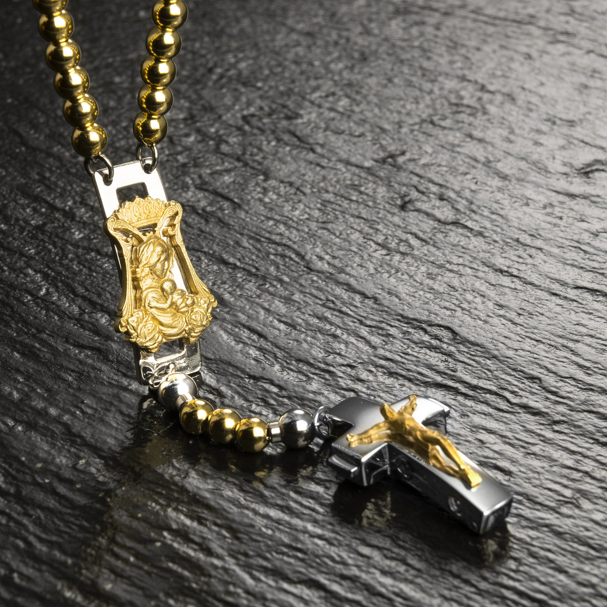 DEVOTIONAL ROSALET® - ROUND GOLD BEADS