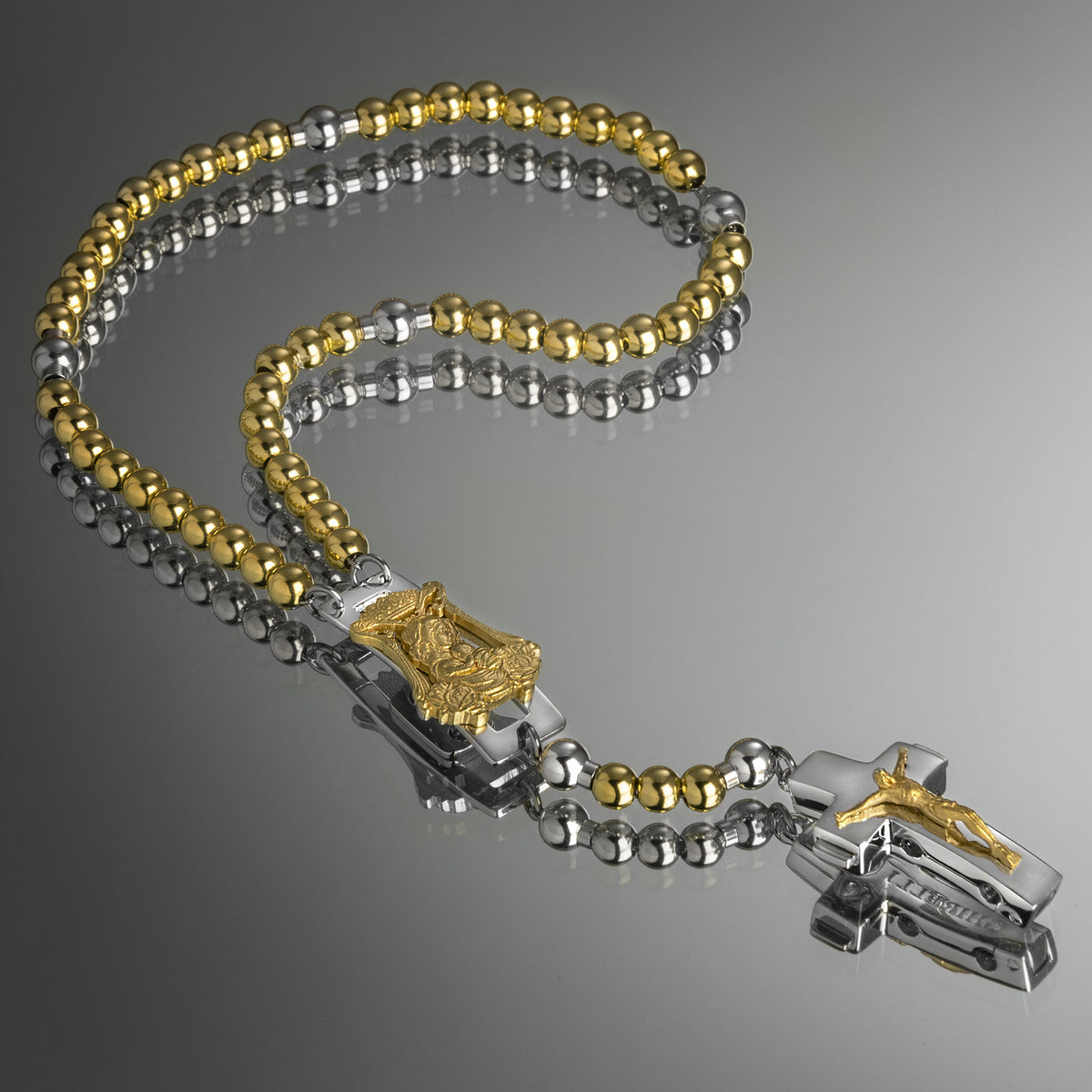 DEVOTIONAL ROSALET® - ROUND GOLD BEADS