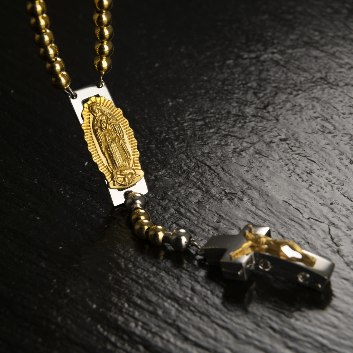 DEVOTIONAL ROSALET® - ROUND GOLD BEADS