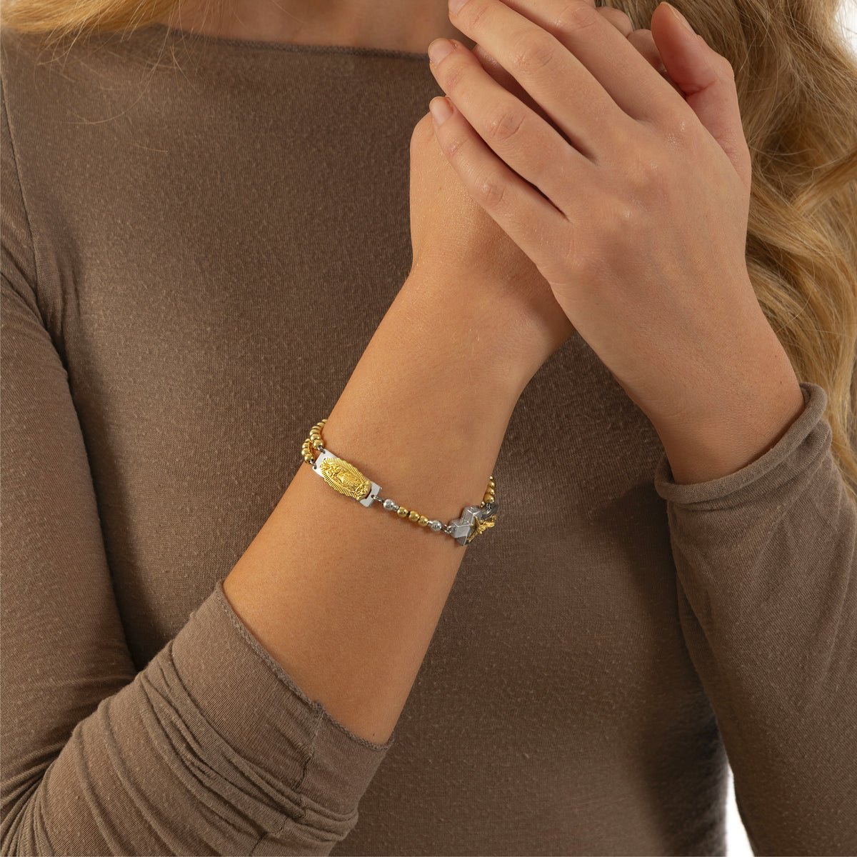 DEVOTIONAL ROSALET® - ROUND GOLD BEADS