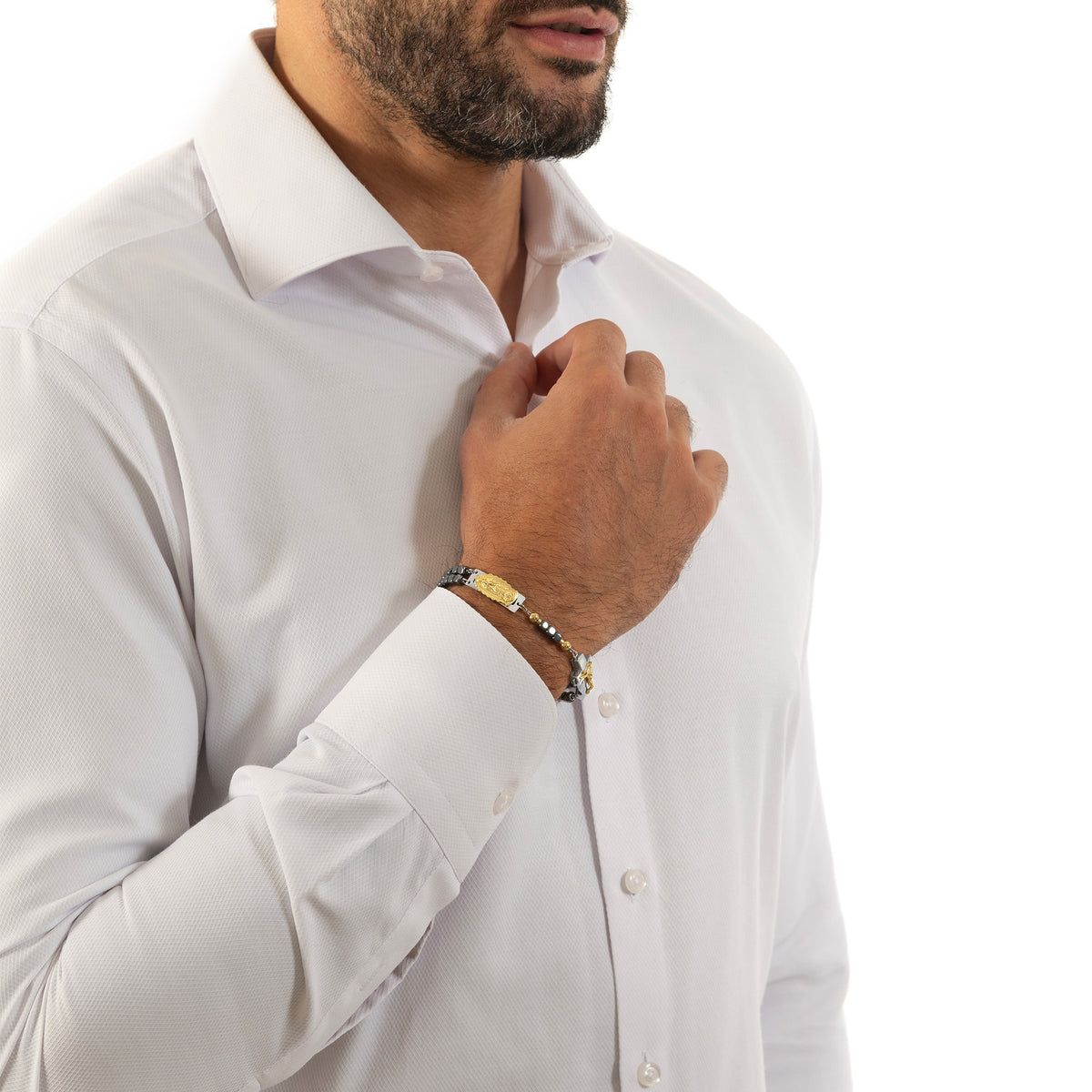 DEVOTIONAL ROSALET® - SQUARE POLISHED HEMATITE BEADS