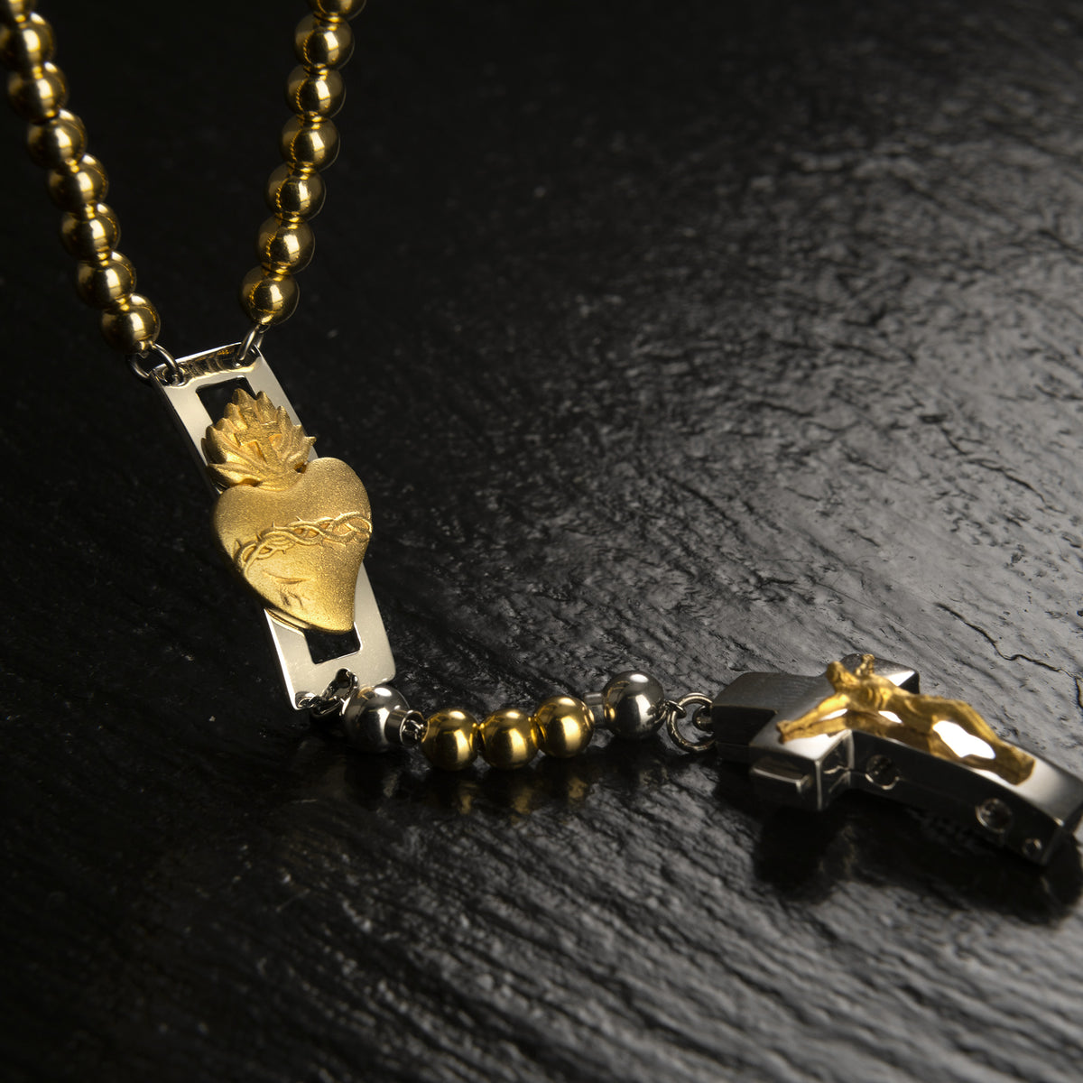 DEVOTIONAL ROSALET® - ROUND GOLD BEADS