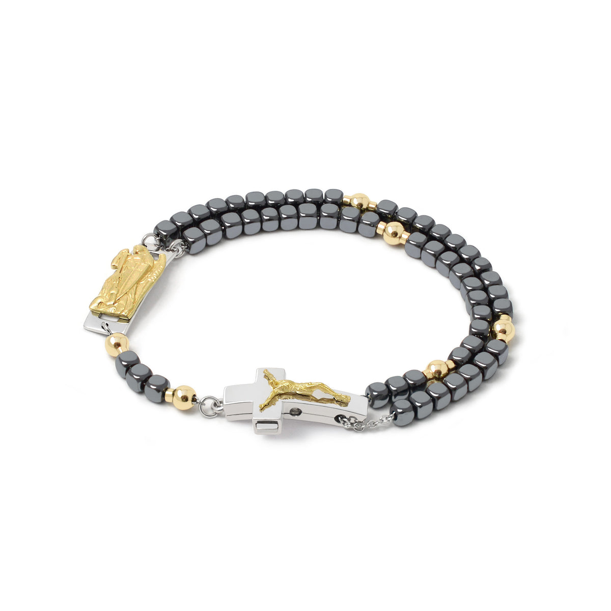 DEVOTIONAL ROSALET® - SQUARE POLISHED HEMATITE BEADS