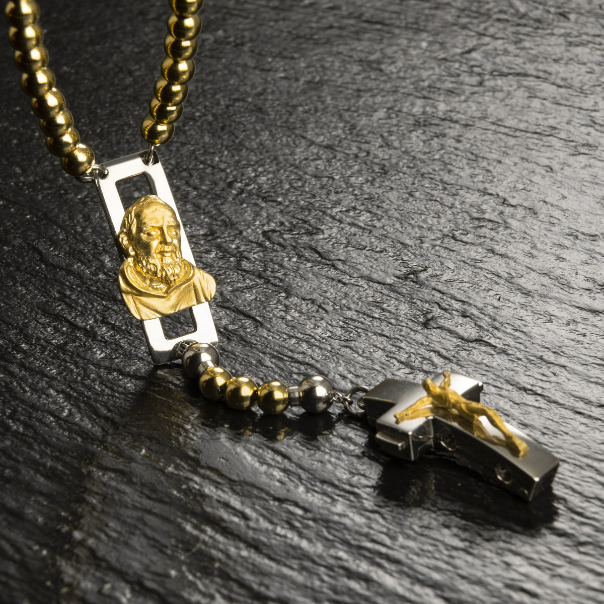 DEVOTIONAL ROSALET® - ROUND GOLD BEADS