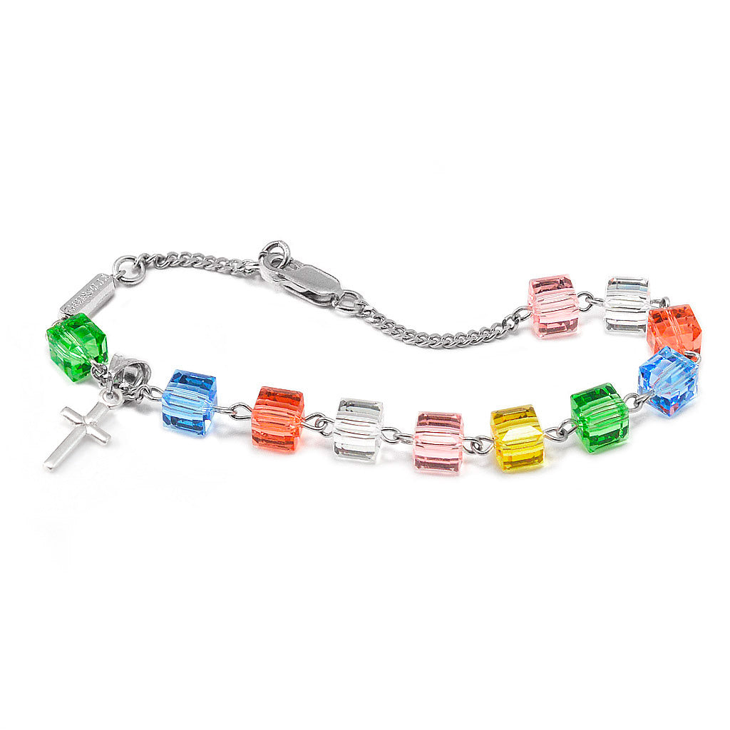 MULTICOLOR CRYSTAL BRACELET WITH STERLING SILVER