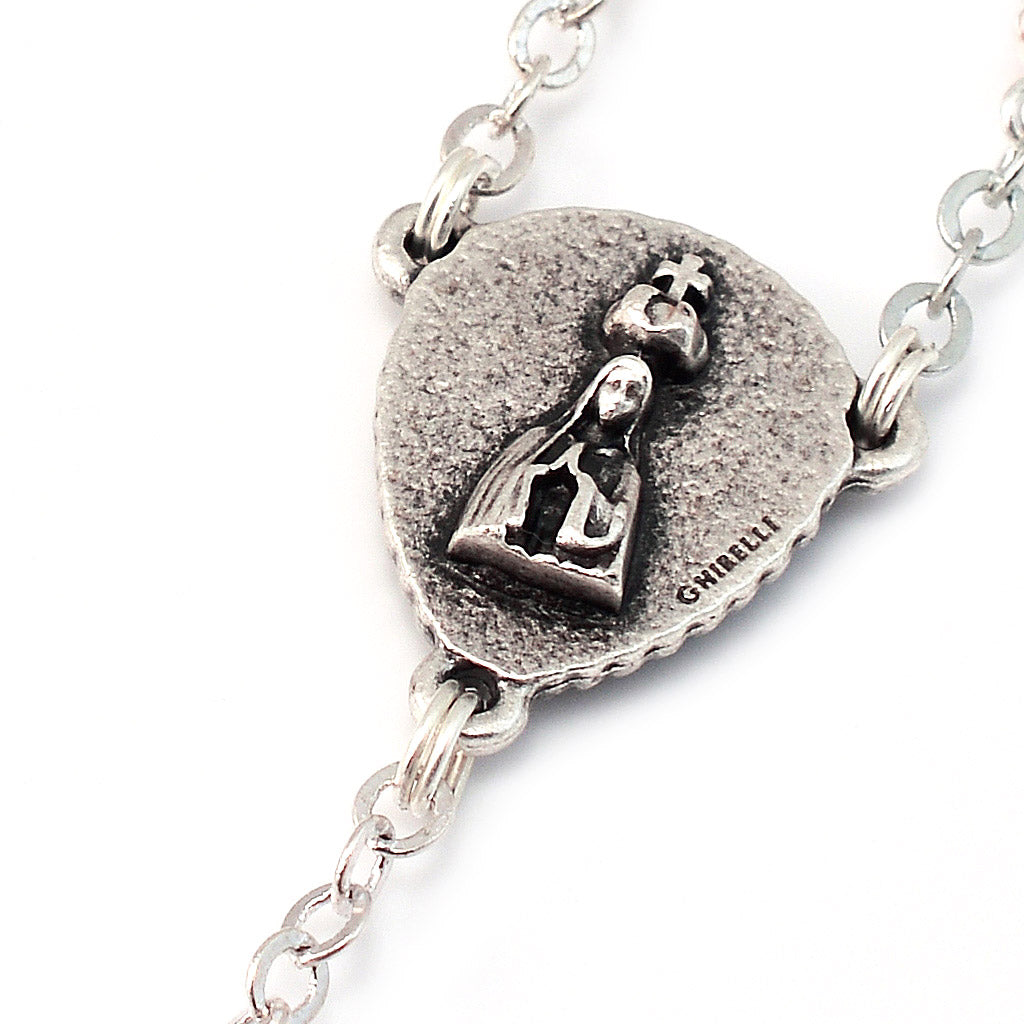Saint Jacinta Marto Sky Blue & Silver Rosary