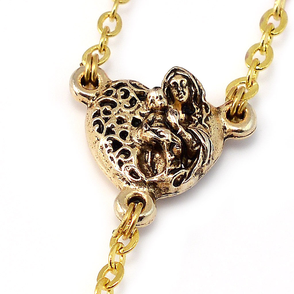 Saint Valentine Heart of Love Rosary, Gold