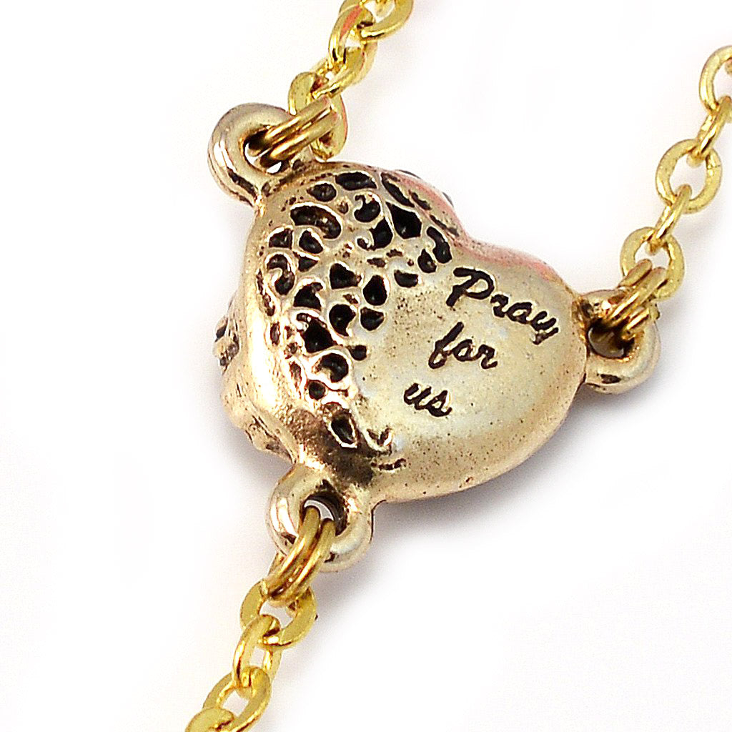Saint Valentine Heart of Love Rosary, Gold