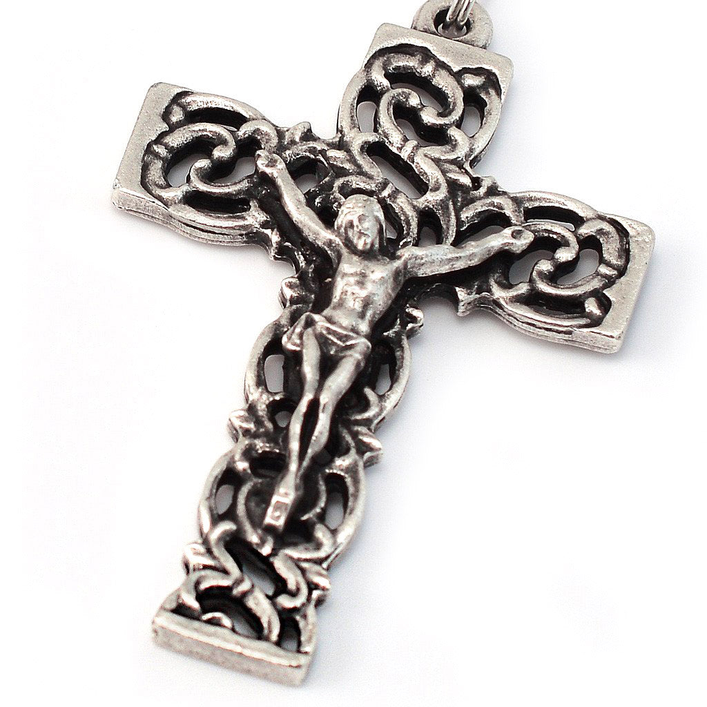 Mary's Motherly Love Collection Blush & Antique Silver Rosary