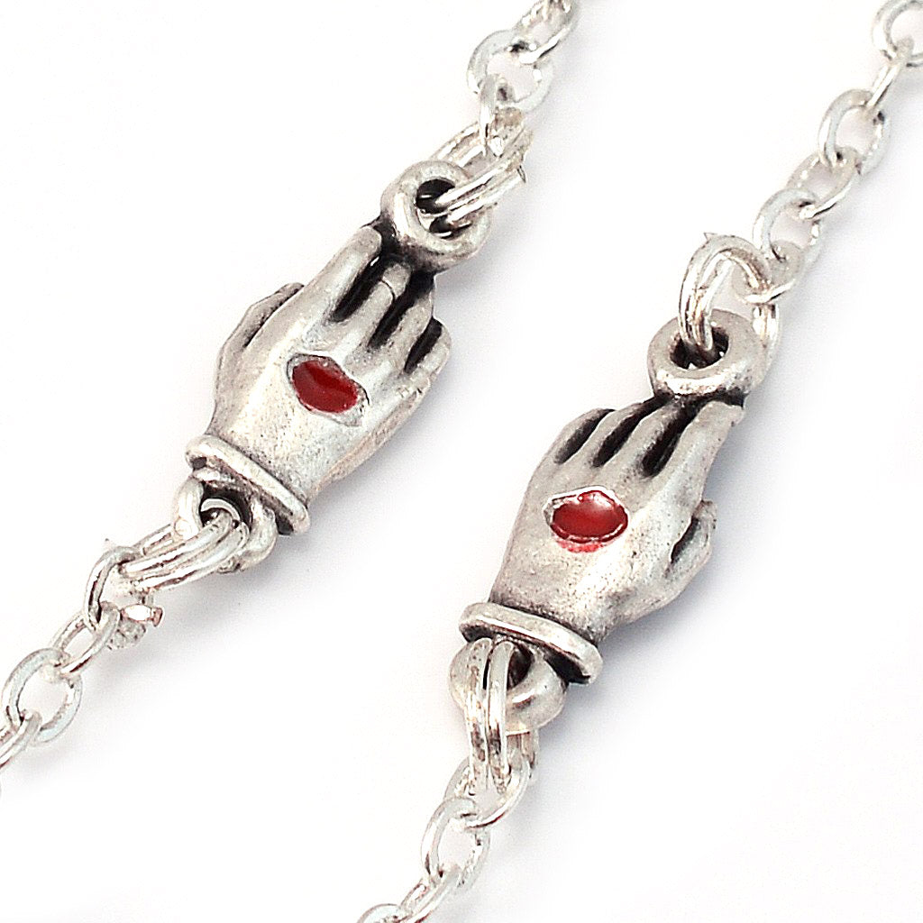 Saint Pio of Pietrelcina White & Silver Rosary