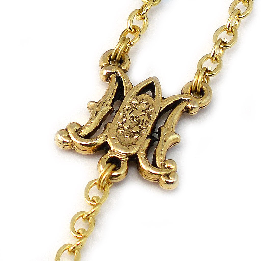 Miraculous Medal Floral Glass Rosary