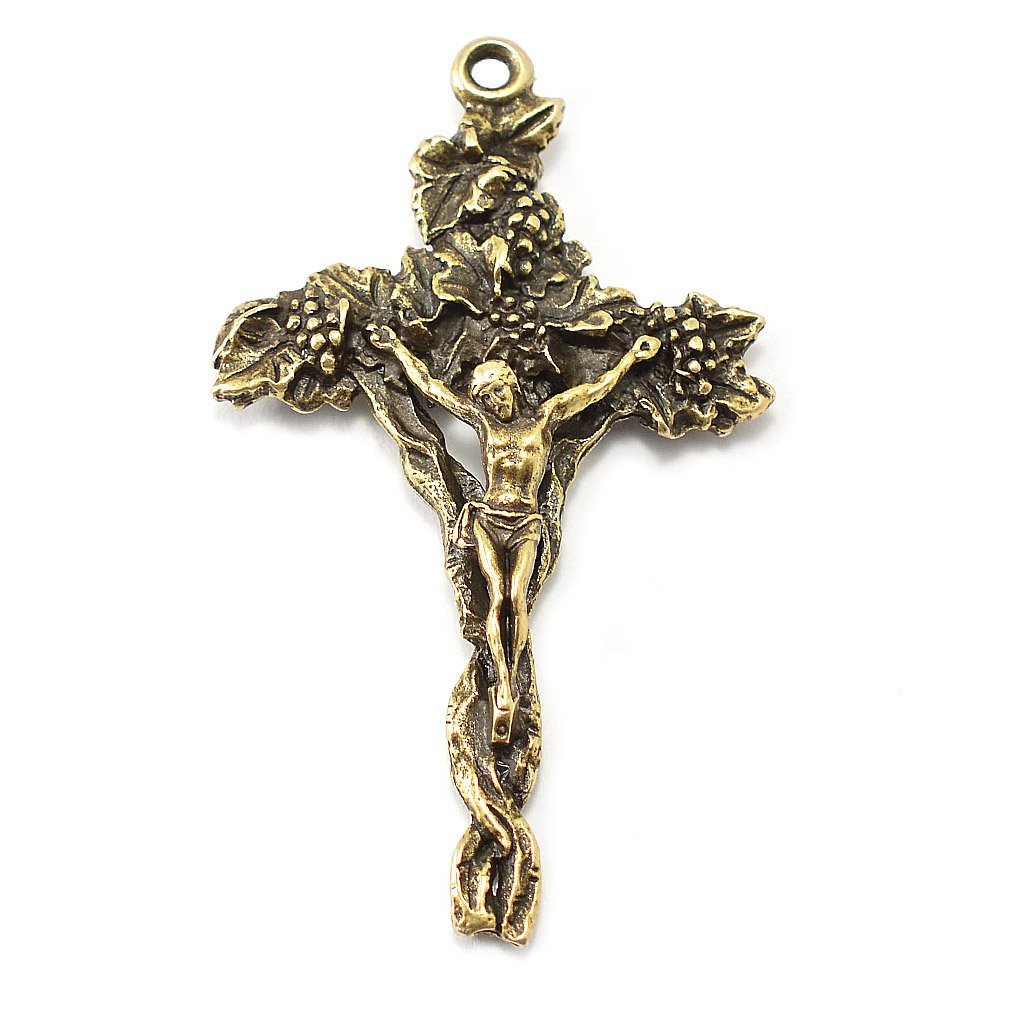 Saint Anthony Rosary in Antique Bronze and Olive Wood Beads