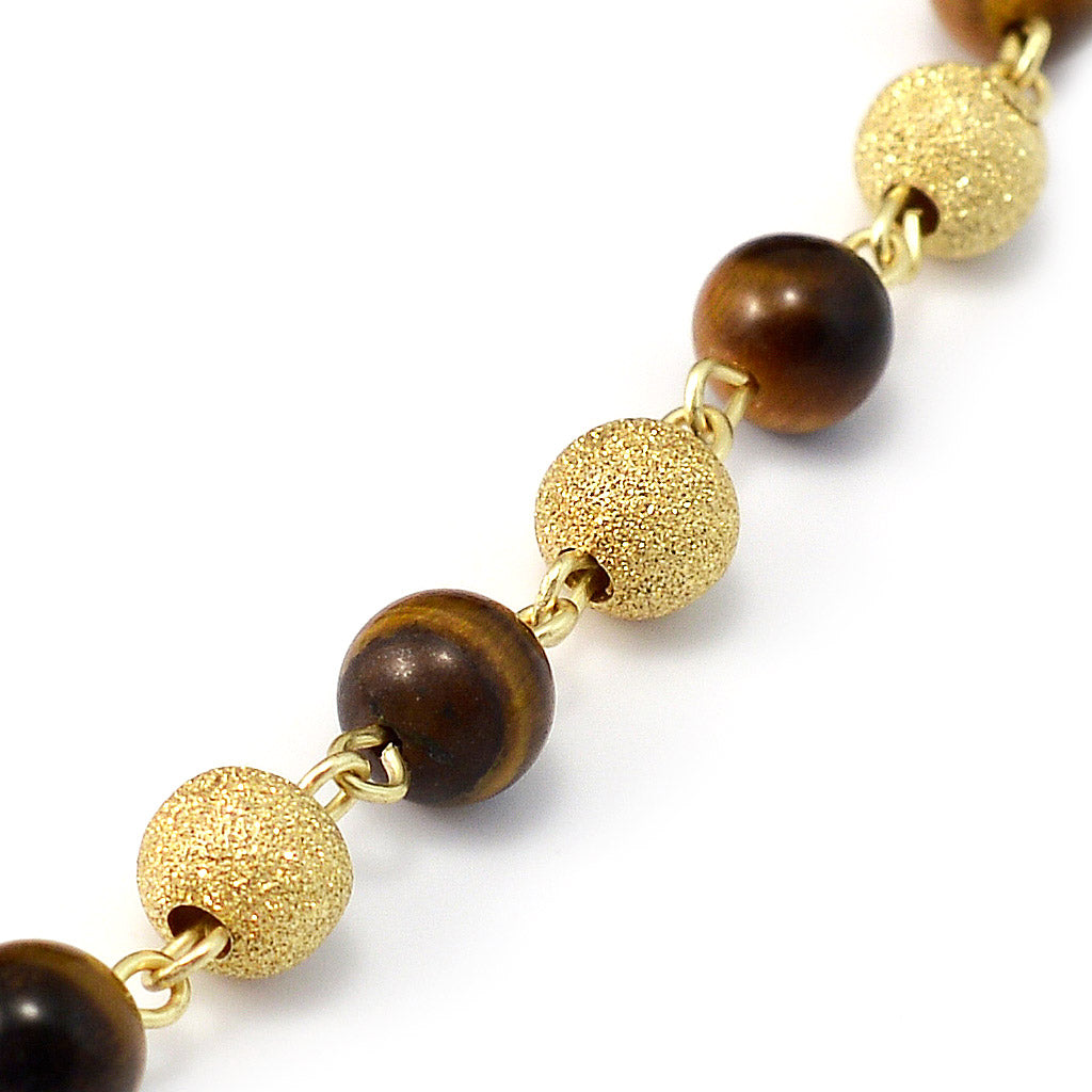 Precious Tiger's Eye & Gold Bracelet