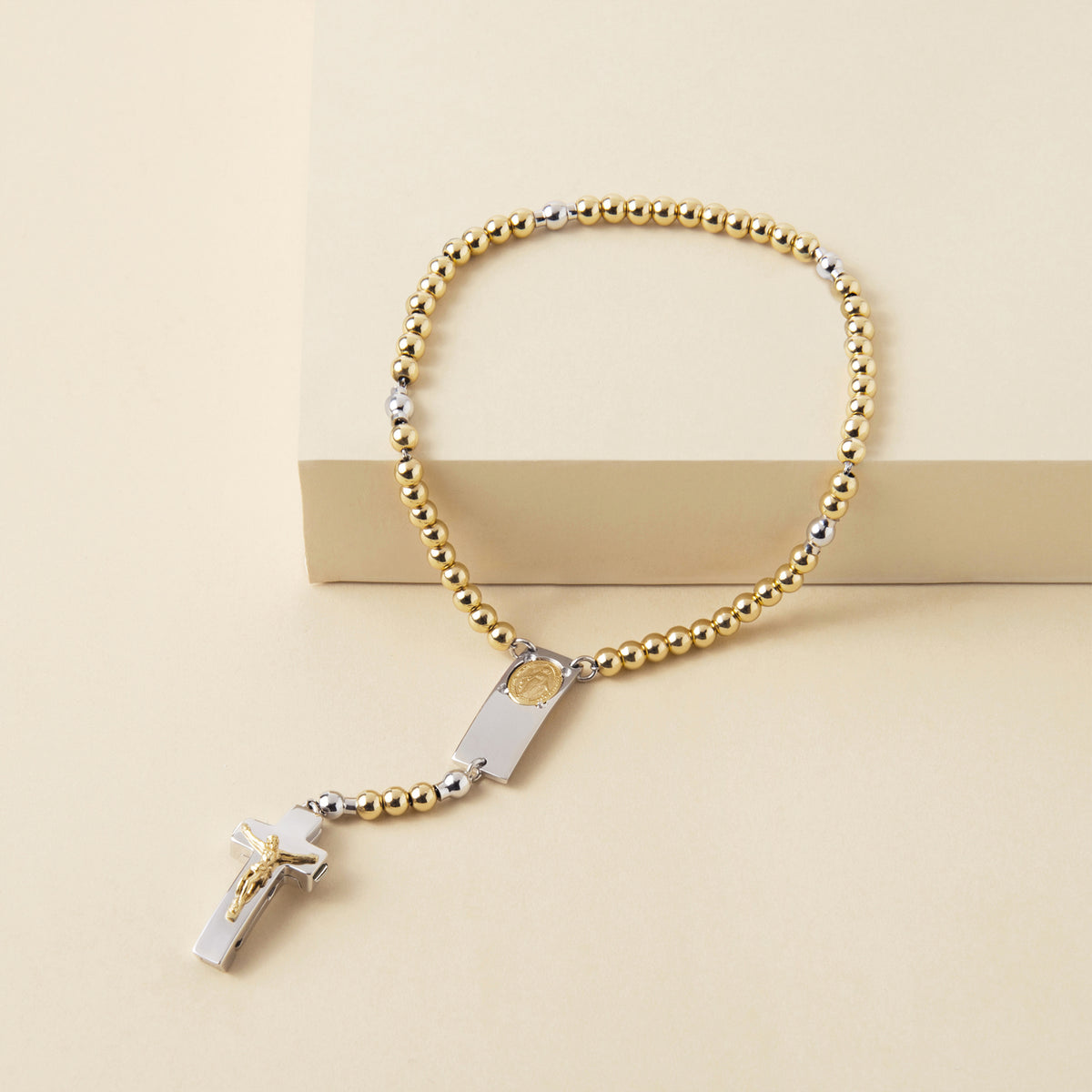 ROSALET® ROUND GOLD BEADS, STERLING SILVER & ROUND PATER, TRADITIONAL