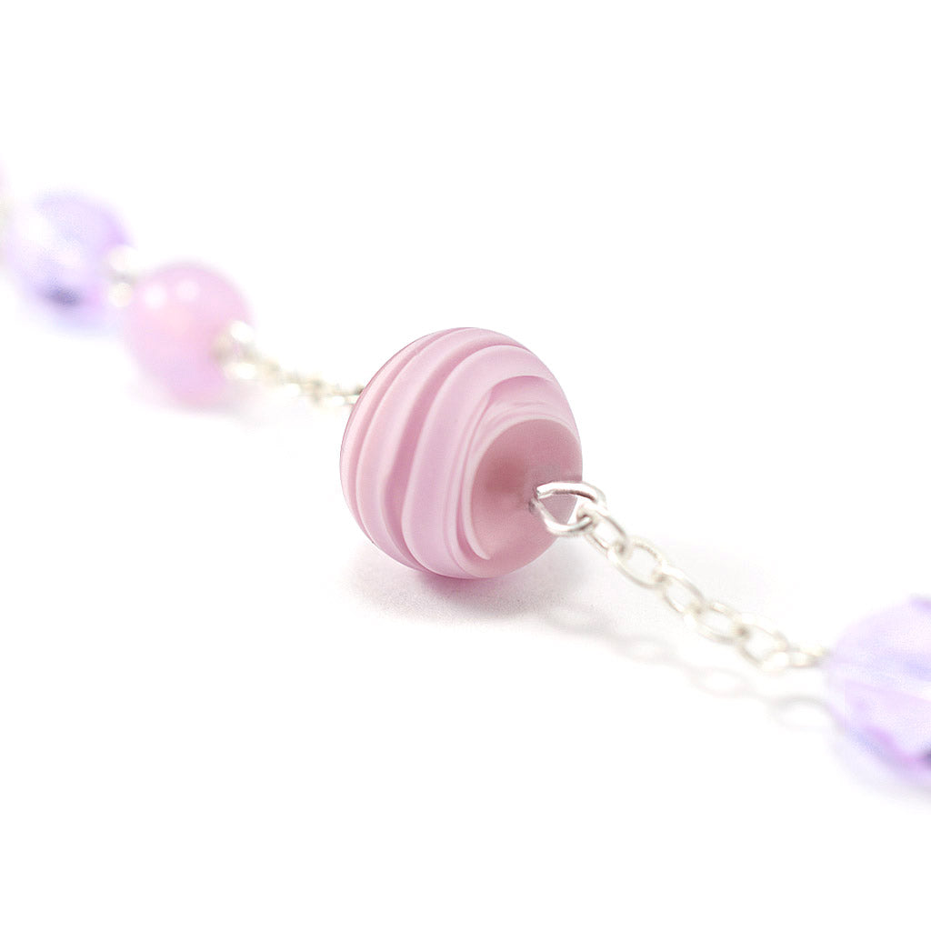 Madonna Roses & Lilac Murano Rosary