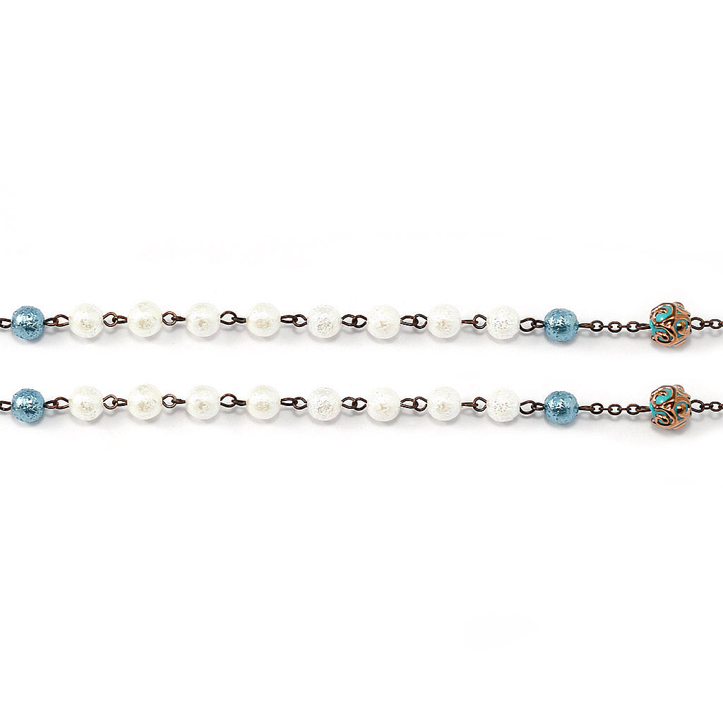 Our Lady of Fatima Rosary with Lumen Glass Beads