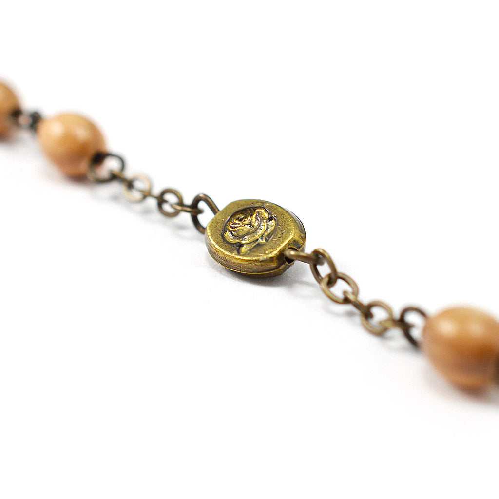 Our Lady of Fatima Rosary with Italian Olivewood Beads