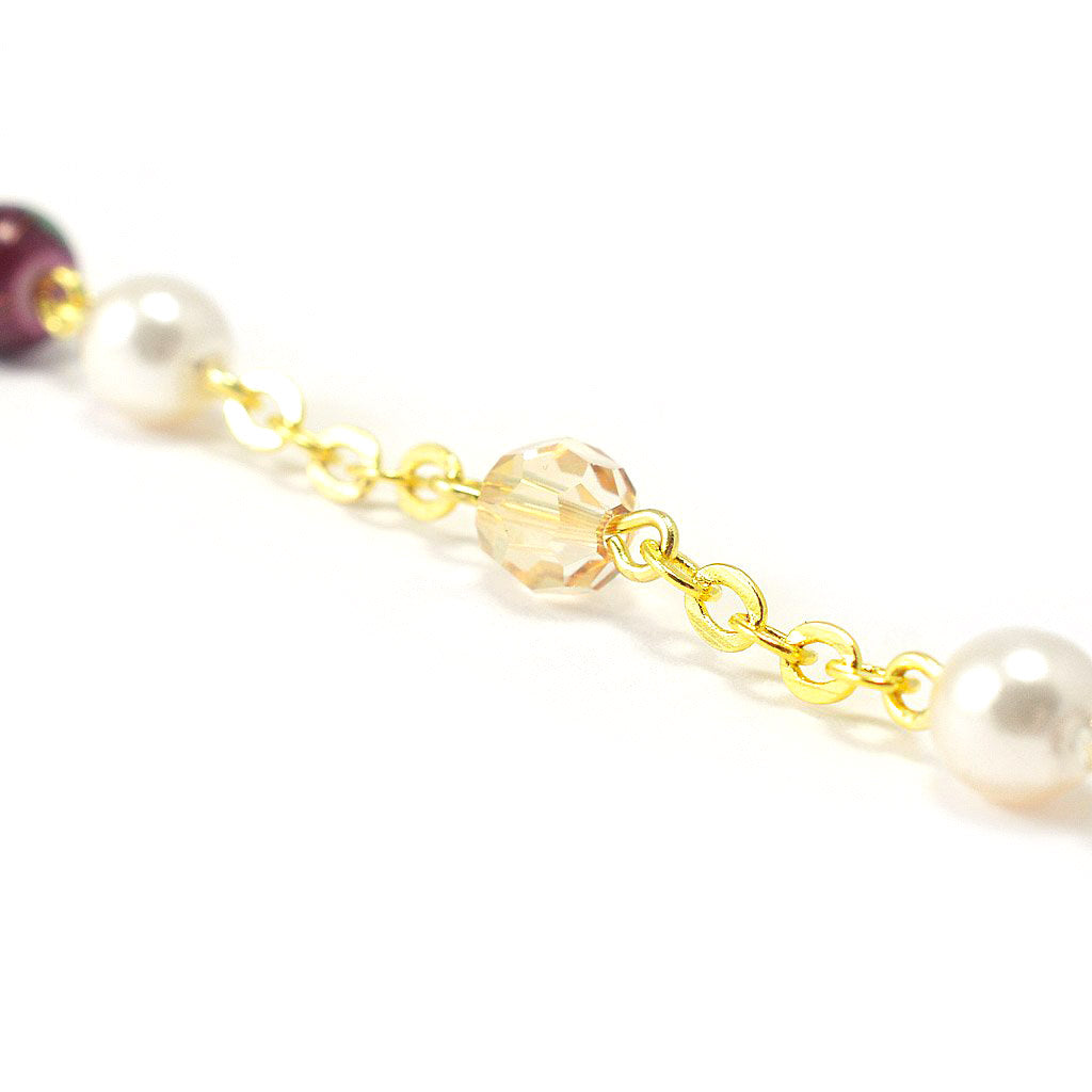 Holy Easter Gold Rosary with crystal beads