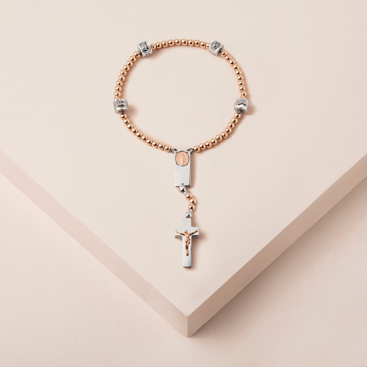 Close-up of Mary’s Motherly Love Faith’s Charm in silver finish