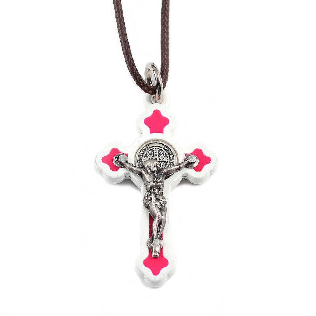 Saint Benedict Crucifix Pendant Gothic Neon & Paracord by Germoglio x Ghirelli, Small