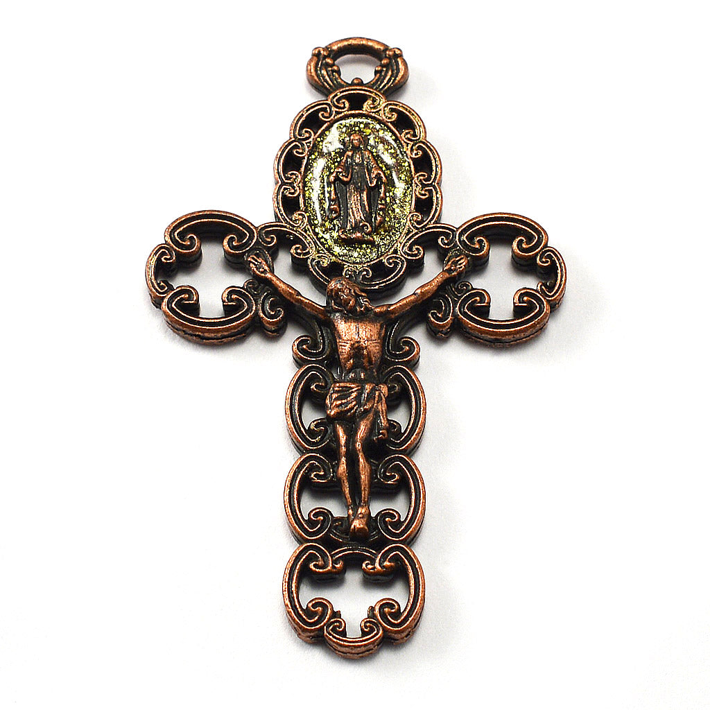 Miraculous Medal Rosary in Antique Copper