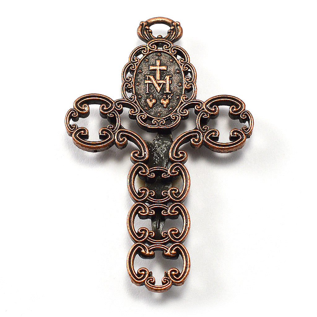 Miraculous Medal Rosary in Antique Copper