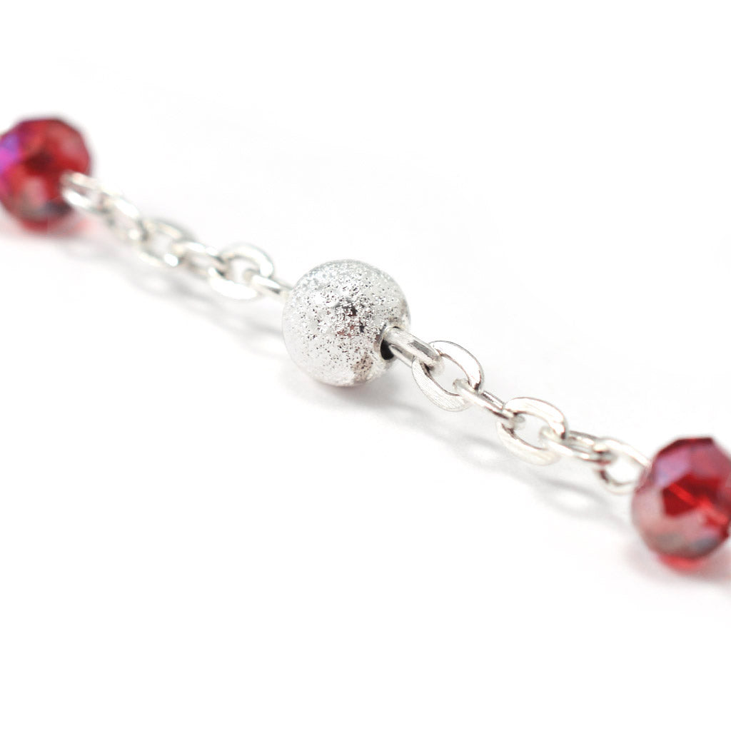 Saint Faustina Divine Mercy Rosary with Faceted Bohemian Glass Beads