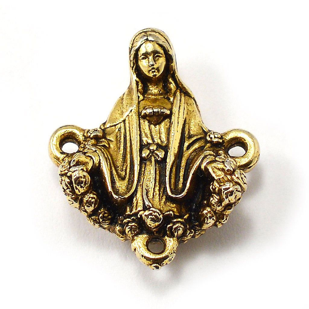 Our Lady of the Miraculous Medal Rosary in Burgundy & Antique Gold