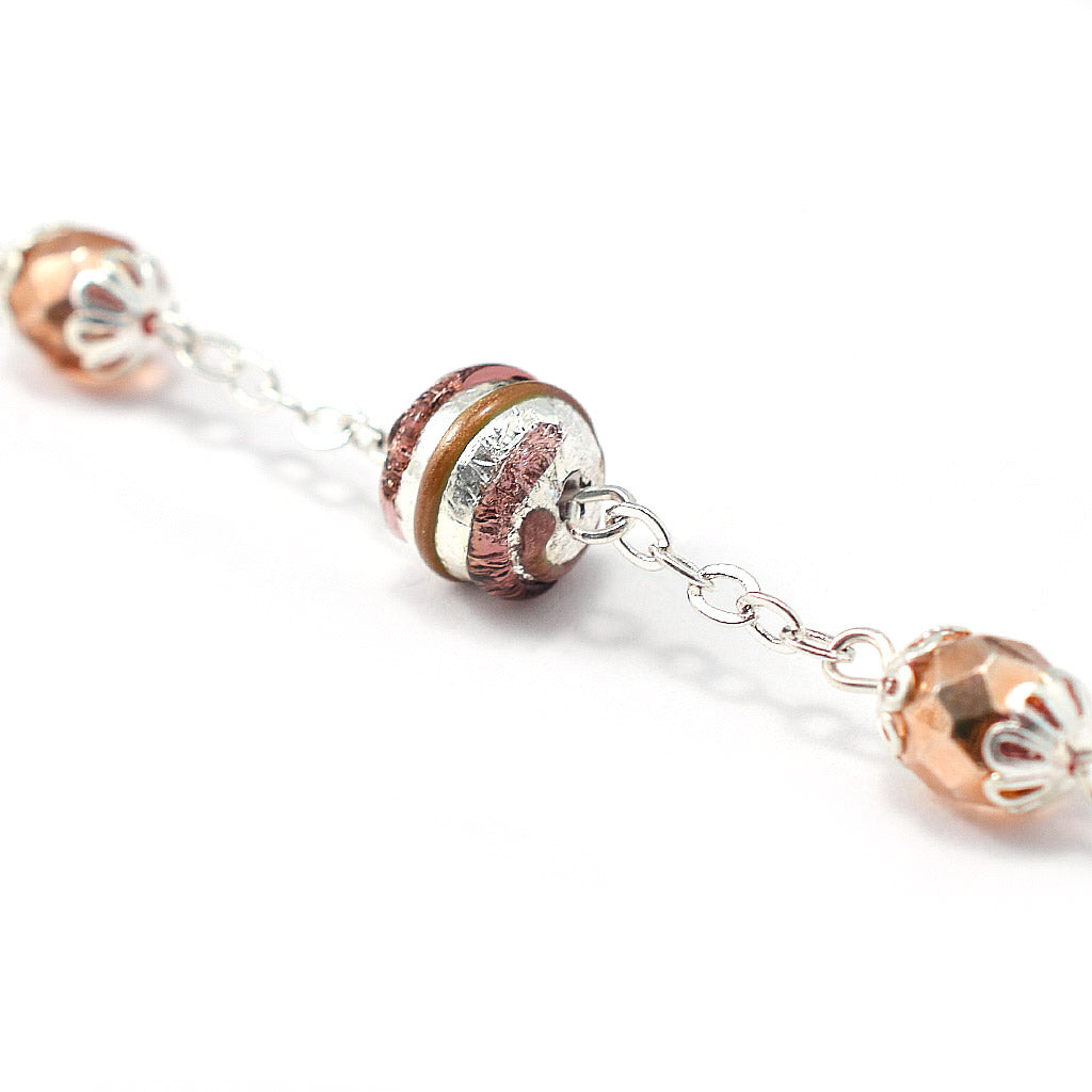 Saint John Paul II Rosary, Blush & Silver
