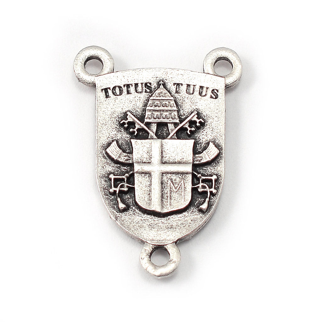 Saint John Paul II Rosary, Blush & Silver