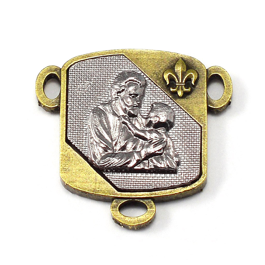 Saint Joseph Rosary in Bronze, Black & Hematite