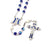 Annunciation Rosary, Silver & Blue Faceted Bohemian Glass
