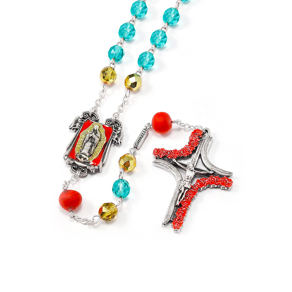 Our Lady of Guadalupe Rosary with Genuine Murano Glass