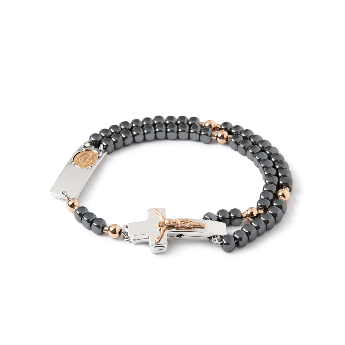 Rosalet® Rose Gold &amp; Hematite Rosary Bracelet - Prices reserved