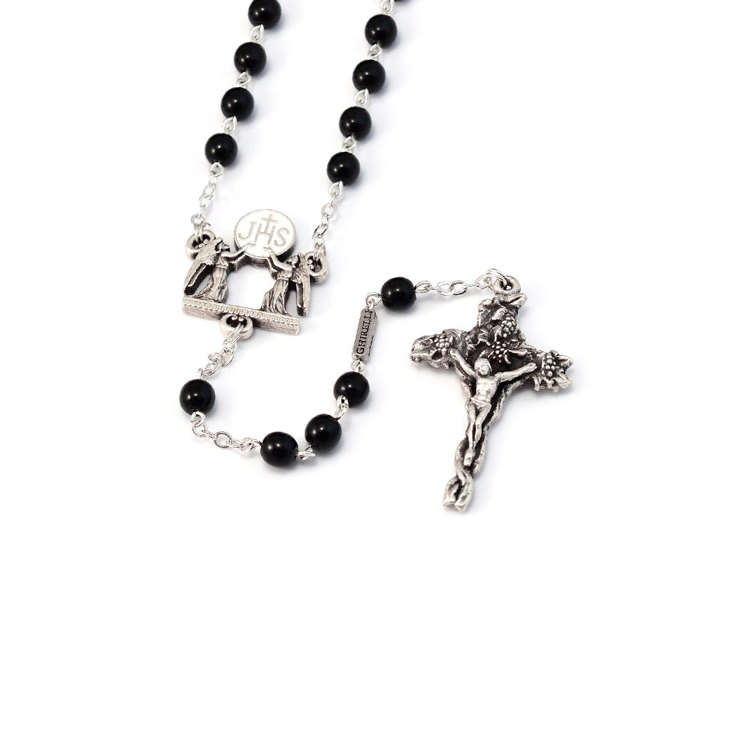 Holy Communion Black &amp; Silver Vine Rosary