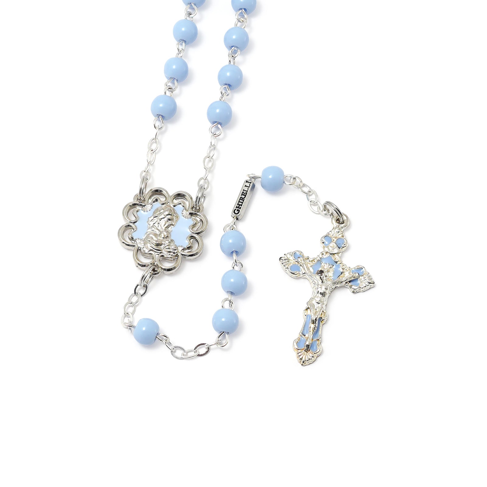 Mary's Motherly Love Collection Sky & Nickel Rosary