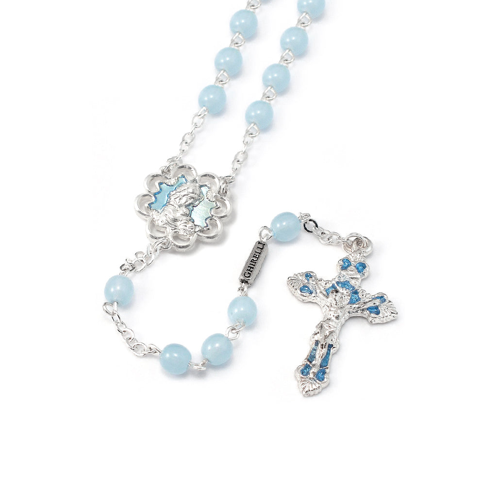 Mary&#39;s Motherly Love Collection Sky &amp; Silver Rosary