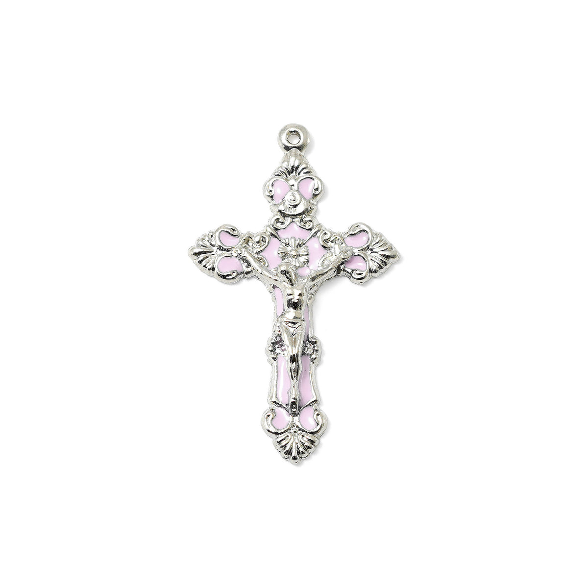 Mary's Motherly Love Collection Blush &amp; Silver Rosary - 8mm