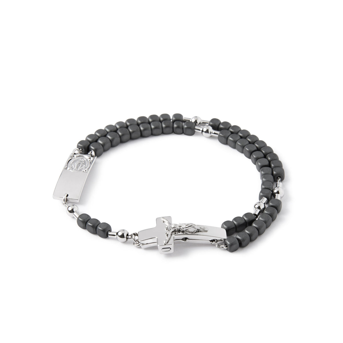 Rosalet® Rosary Bracelet in Sterling Silver and Matte Hematite - Prices from 599.00 to 698.00