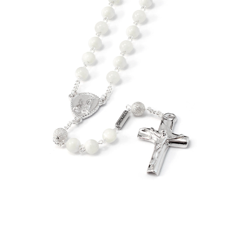 Precious Mother-of-Pearl &amp; Sterling Silver Rosary