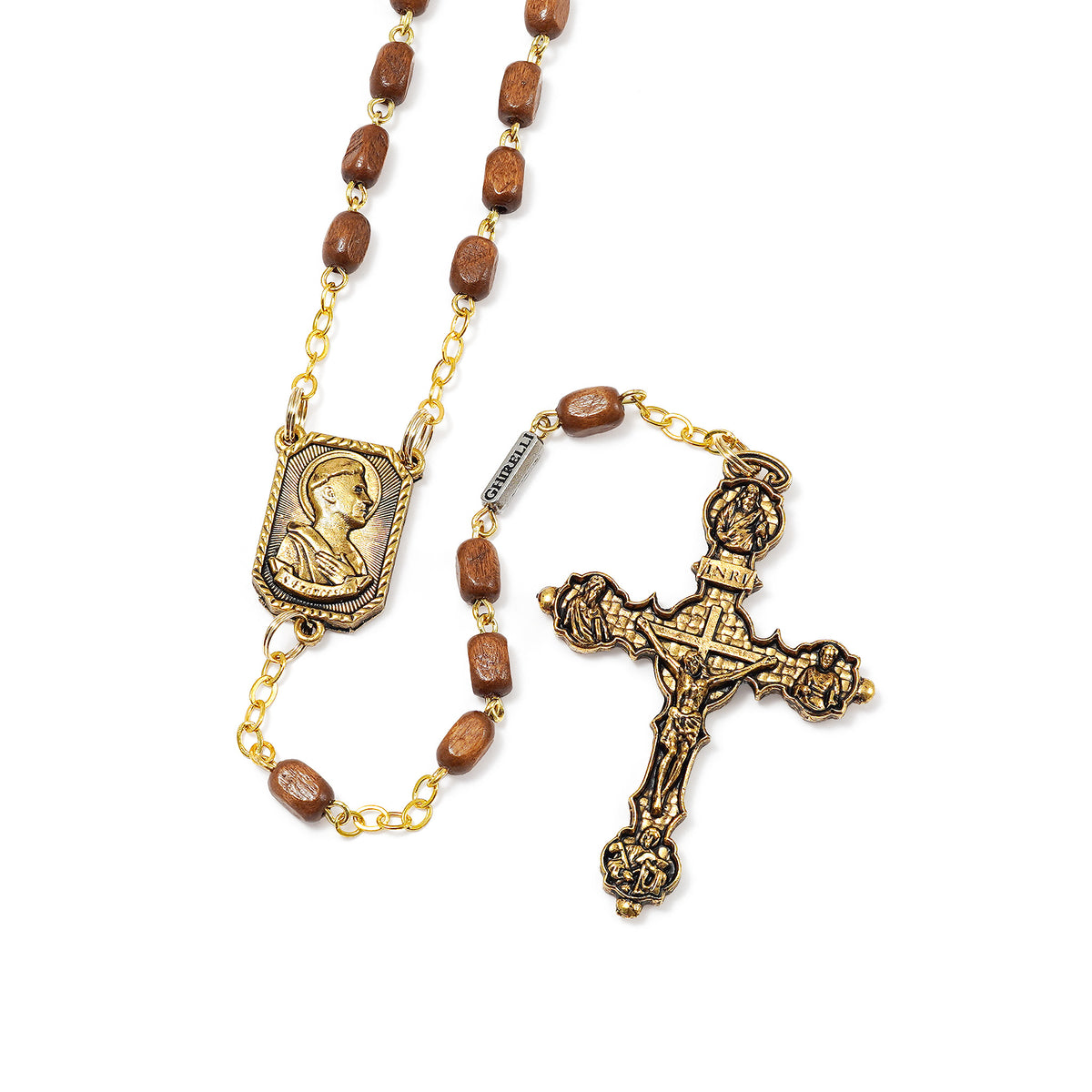 Saint Francis and Saint Clare of Assisi Gold Rosary
