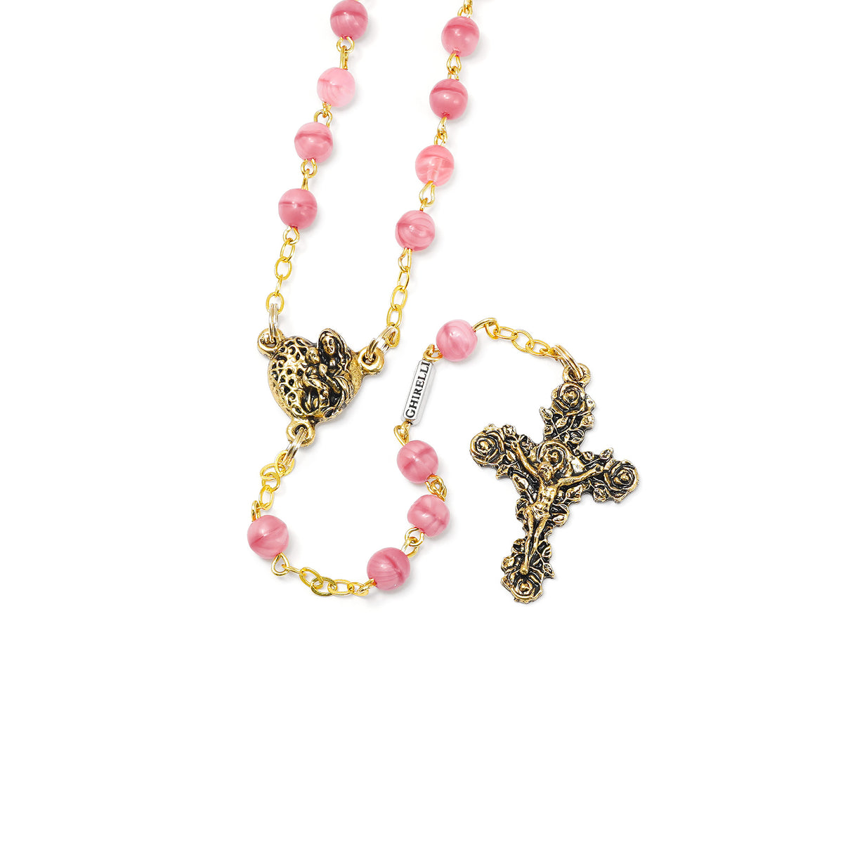 Saint Valentine Heart of Love Rosary, Pink