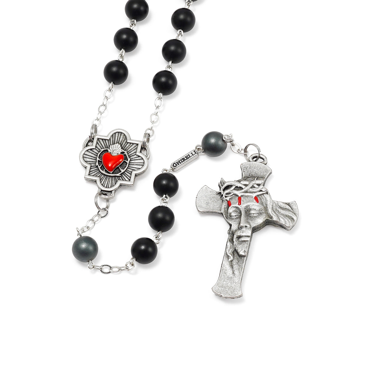 Rosaries for Men with Hematite, Black Agate &amp; Silver