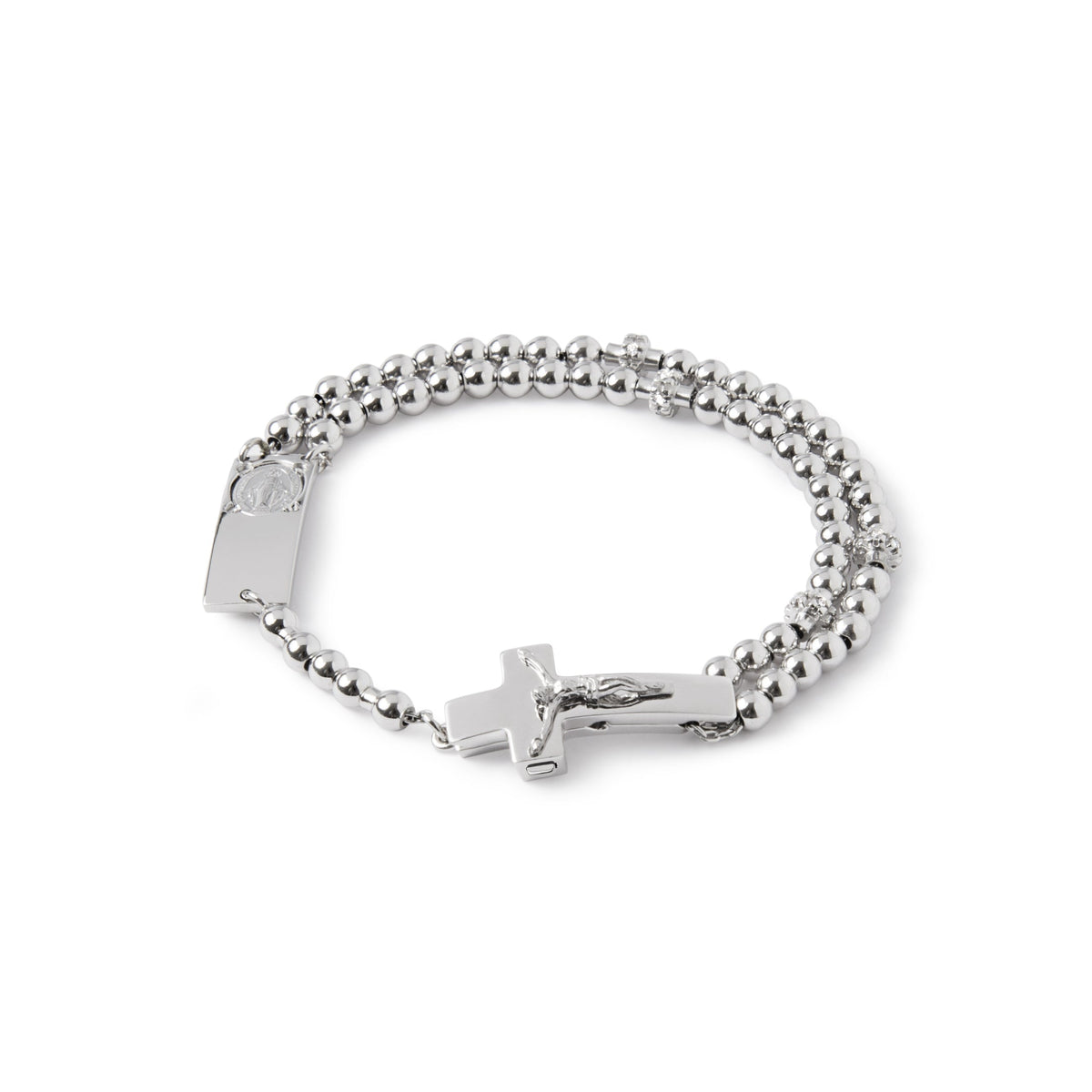Rosalet® Sterling Silver Rosary Bracelet with Zircon Pavé - Prices reserved
