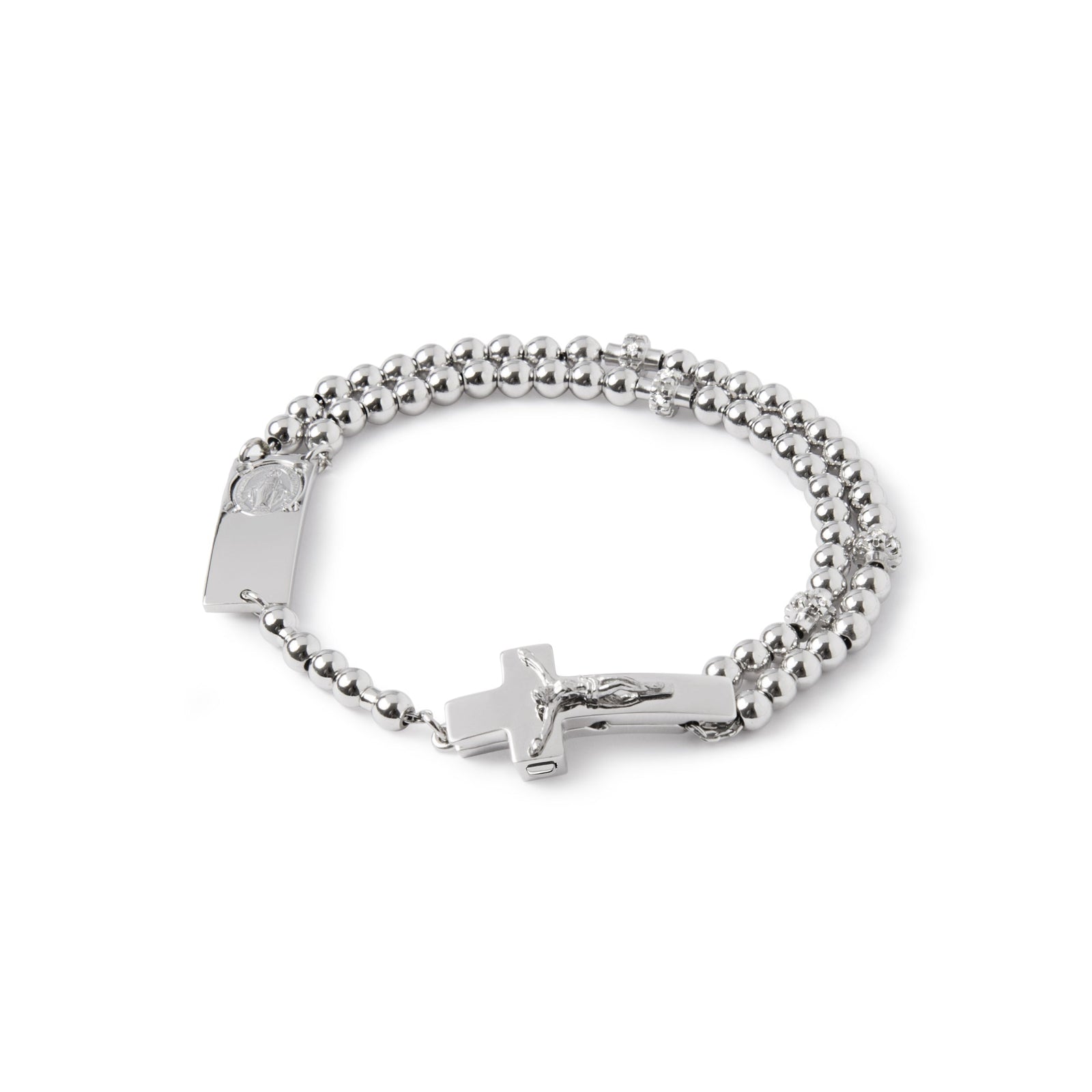 Rosalet® Sterling Silver Rosary Bracelet with Zircon Pavé - Prices reserved