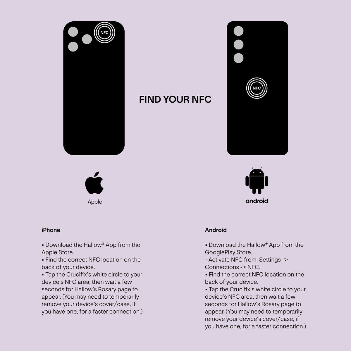 Smart Rosary with NFC Technology and Aquamarine Glass Beads